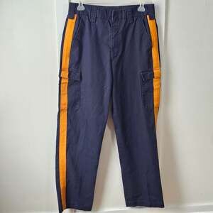 Elbeco E9027R 36R NJ Doc Cargo Pants Navy Gold Stripe Made USA Y2k